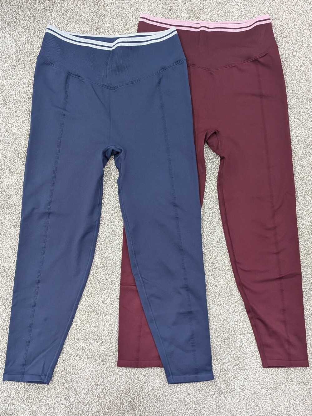 PINK Victoria's Secret Navy and Burgundy XL High Waisted Seamless Leggings Duo